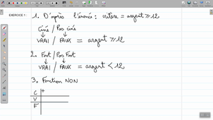 Fonctions conditionnelles - Vidéo 03 : Exercice 1 Question 3