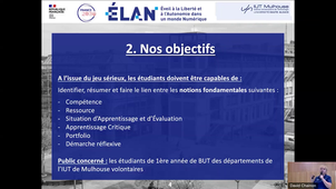 Jeux sérieux pour sensibiliser les étudiants de l'IUT de Mulhouse à l'APC : 'Braquage à l'IUT' - Sophie KOHLER & Sandrine Zaepffel