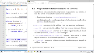 Javascript avancé Cours 2 2/3 : prog. fonctionnelle avec les tableaux