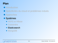 Bases distribuées NoSQL : Elasticsearch Mongo et Conclusions