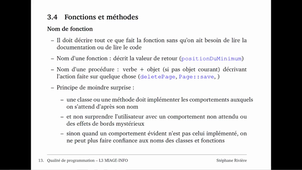 Qualité de programmation, cours 4 : code propre, video 2/6 : guides pour écrire du code propre