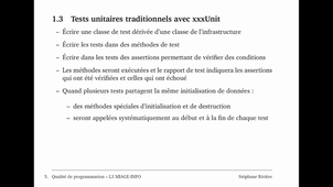 Qualité de programmation, Cours 2, Tests Unitaires 1/3 : tests unitaires avec doctest