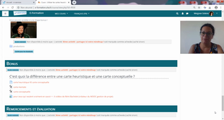 remerciements et évaluation mindmap