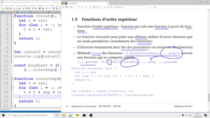 Javascript avancé Cours 2 2/3 : prog. fonctionnelle : fonction d'ordre supérieur