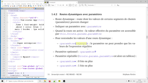 Cours Vue js 4 2/3 : vue-routeur, détails sur les routes