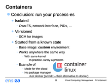 Cloud Computing - 3.3.6 Conteneurs : conclusion
