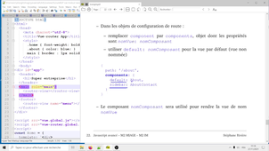 Cours Vue js 4 3/3 : vue-routeur, compléments