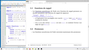 Développement Javascript avancé, cours 4, vidéo 2/3 : fonctionnement asynchrone de node.js