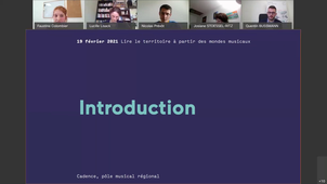 Vidéo de travail Colloque Lire le territoire à partir des mondes musicaux 19/02
