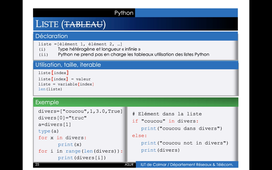 Python (vidéo 3) : liste, set, tuple et dictionnaire