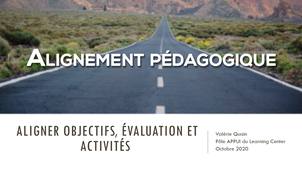 Aligner objectifs, évaluation et activités