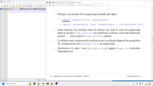Développement Javascript avancé, cours 4, vidéo 1/2 : node.js, présentation, modules, paquetages