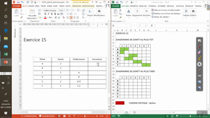LEPO - Planification - Ex 15 - Gantt au plus tard par méthode directe