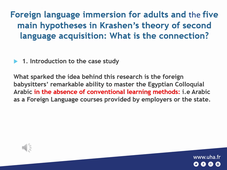A two-pronged approach to adult’s language acquisition: The role of affective factors in foreign language immersion environment-A Case Study - Neveen Kamal MOSTAFA