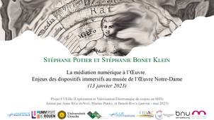 « La médiation numérique à l’Œuvre. Enjeux des dispositifs immersifs au musée de l’Œuvre Notre-Dame » (janvier 2023)