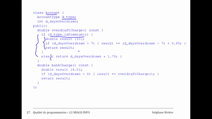 Qualité de programmation, cours 5 : remaniements 3/6 Remaniements sur les objets