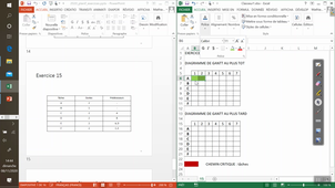 LEPO - Planification - Ex 15 - Gantt au plus tôt par méthode directe