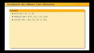 Les tableaux en Java