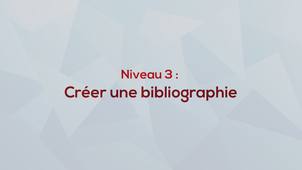Niveau 3 : Créer une bibliographie