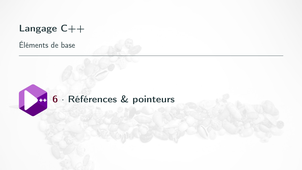 Bases de la prog. en C++ #6. Références & pointeurs