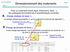 liaison pivot par roulement _ partie 5 : dimensionnement et durée de vie