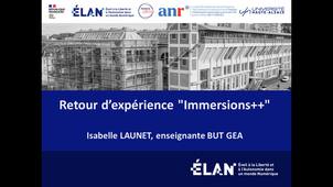Retour d'expérience : Immersions++ à l'IUT / Isabelle Launet