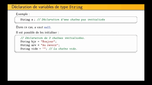 Les chaînes de caractères en Java