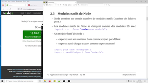 Développement Javascript avancé, cours 4, vidéo 1/3 : node.js, présentation, modules, paquetages