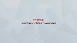 Niveau 2 : Fonctionnalités avancées