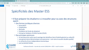 Former à l'économie sociale et solidaire : compétences particulières et coopération indispensables ? - Guillaume Girardin