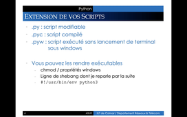 Python (vidéo 1) : éléments de langage