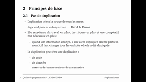 Qualité de programmation, cours 4 : code propre, video 1/6 : code propre