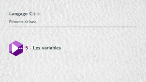 Bases de la prog. en C++ #5. Variables