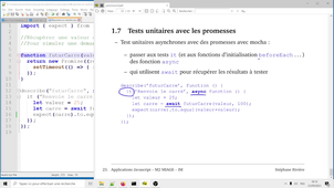 Développement javascript avancé M2, Cours 3, 6/6 : tests unitaires avec les promesses