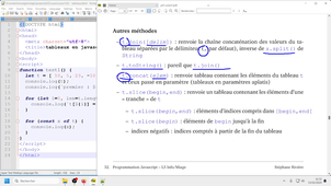 Programmation web en javascript : cours 1 5/7 : tableaux