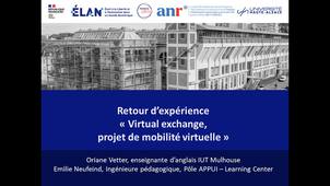 Retour d’expérience : Virtual exchange projet de mobilité virtuelle / Oriane Vetter & Emilie Neufeind