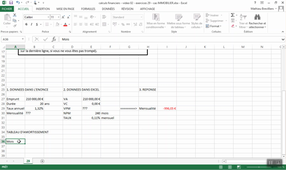 Calculs financiers - Vidéo 02 : Exemple de tableau d'amortissement pour un emprunt