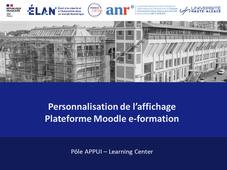 Personnalisation de l'affichage dans Moodle
