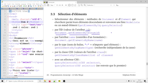 Programmation Web L3 Cours 2 3/4 : sélection de noeuds du DOM
