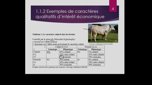 Amélioration génétique des animaux d'élevage cours n°1 séquence 1