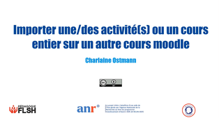 Tutoriel - Importer des activités ou tout un cours sur un autre cours Moodle